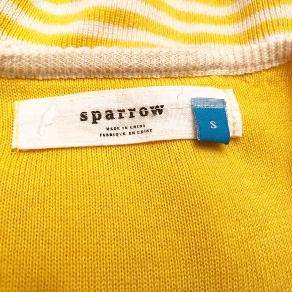 Anthropologie Field Flower Appliqué Striped Cotton Cardigan Size S Lightweight - Picture 8 of 8